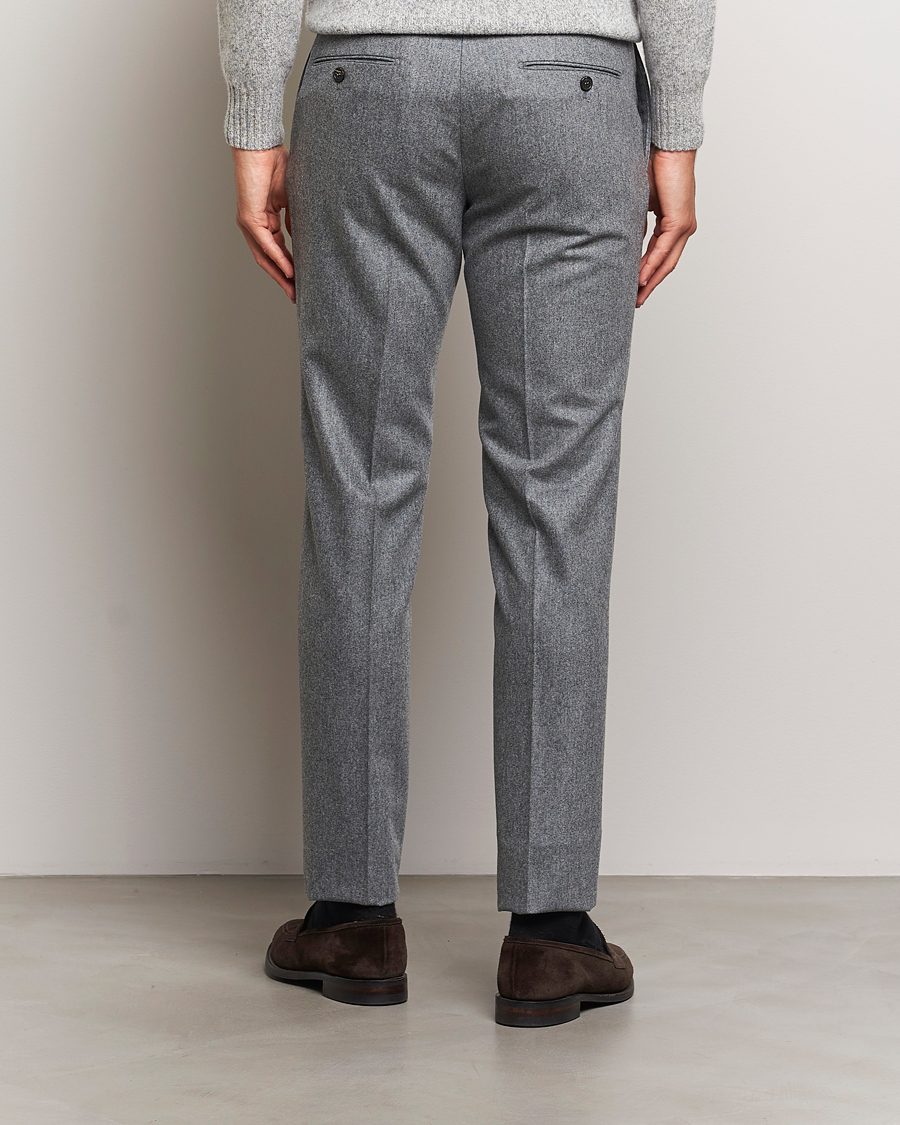 Herren | Hosen | Incotex | Slim Fit Carded Flannel Trousers Grey Melange