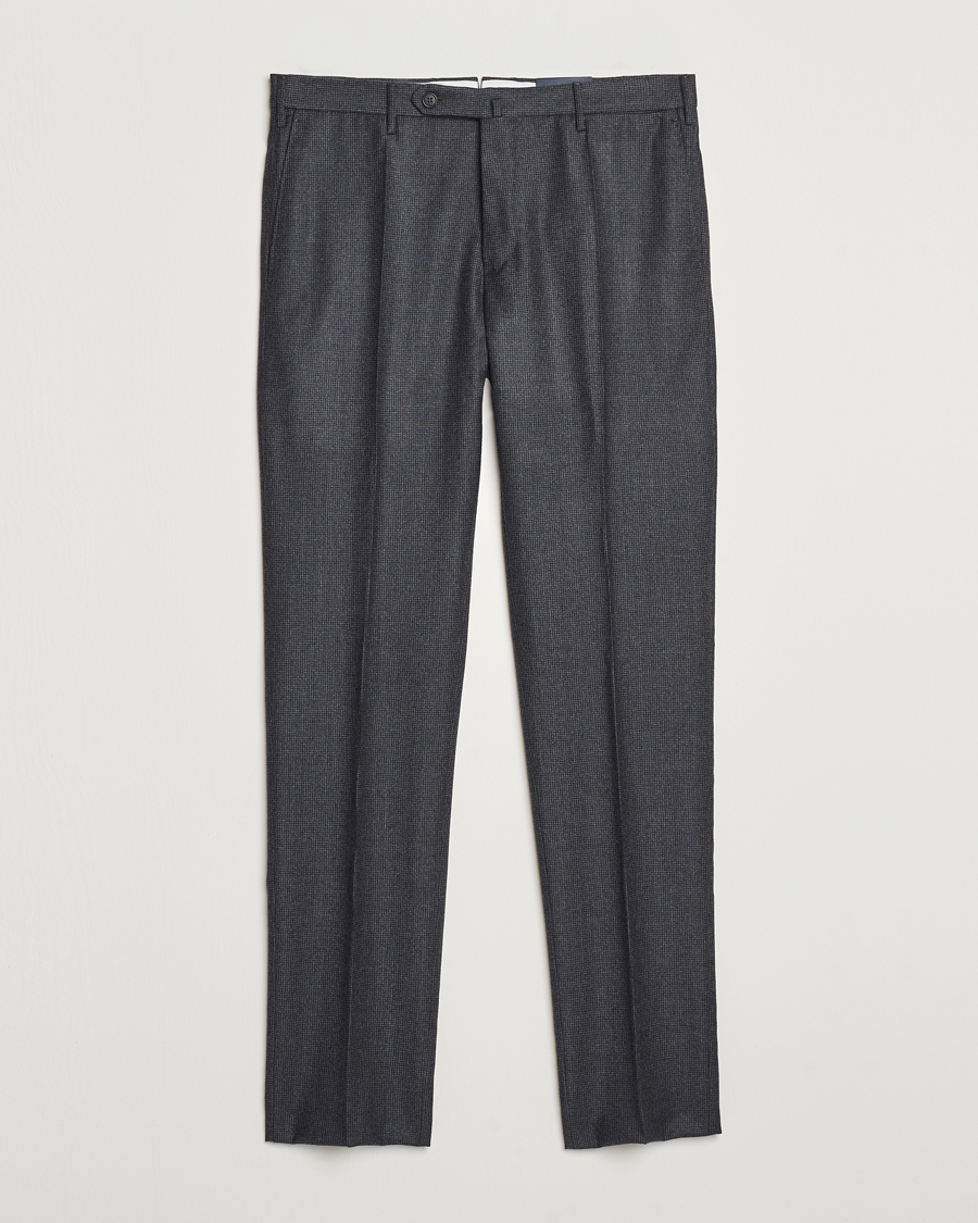 Herren | Hosen | Incotex | Slim Fit Houndstooth Flannel Trousers Light Grey