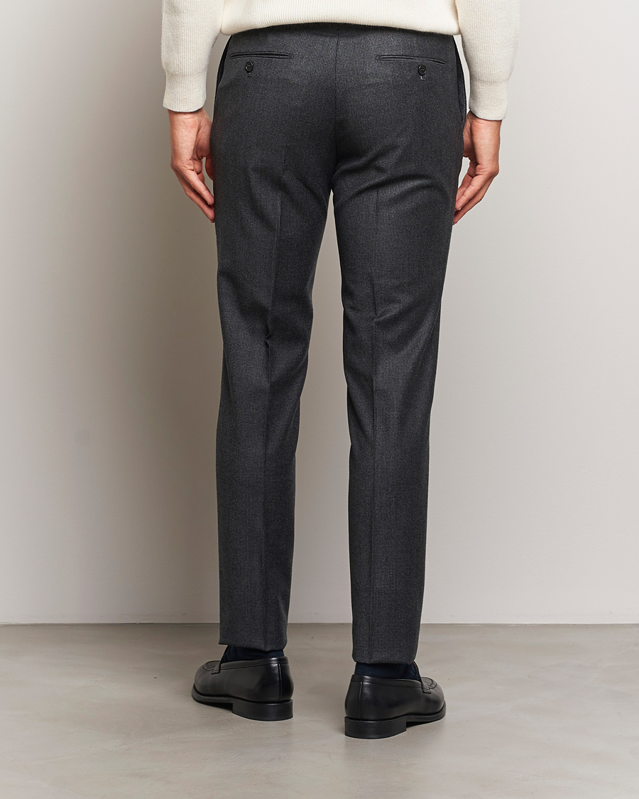Herren | Hosen | Incotex | Slim Fit Houndstooth Flannel Trousers Light Grey