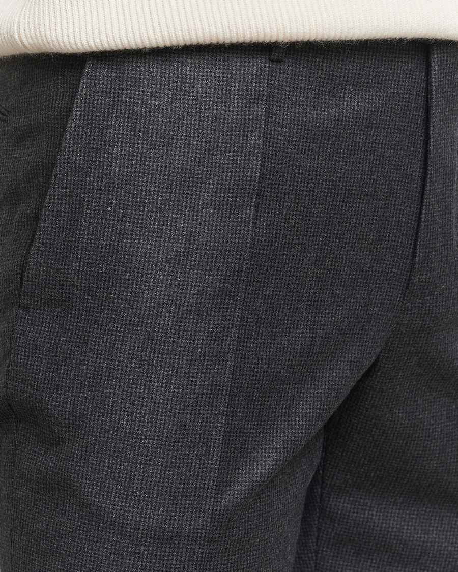 Herren | Hosen | Incotex | Slim Fit Houndstooth Flannel Trousers Light Grey