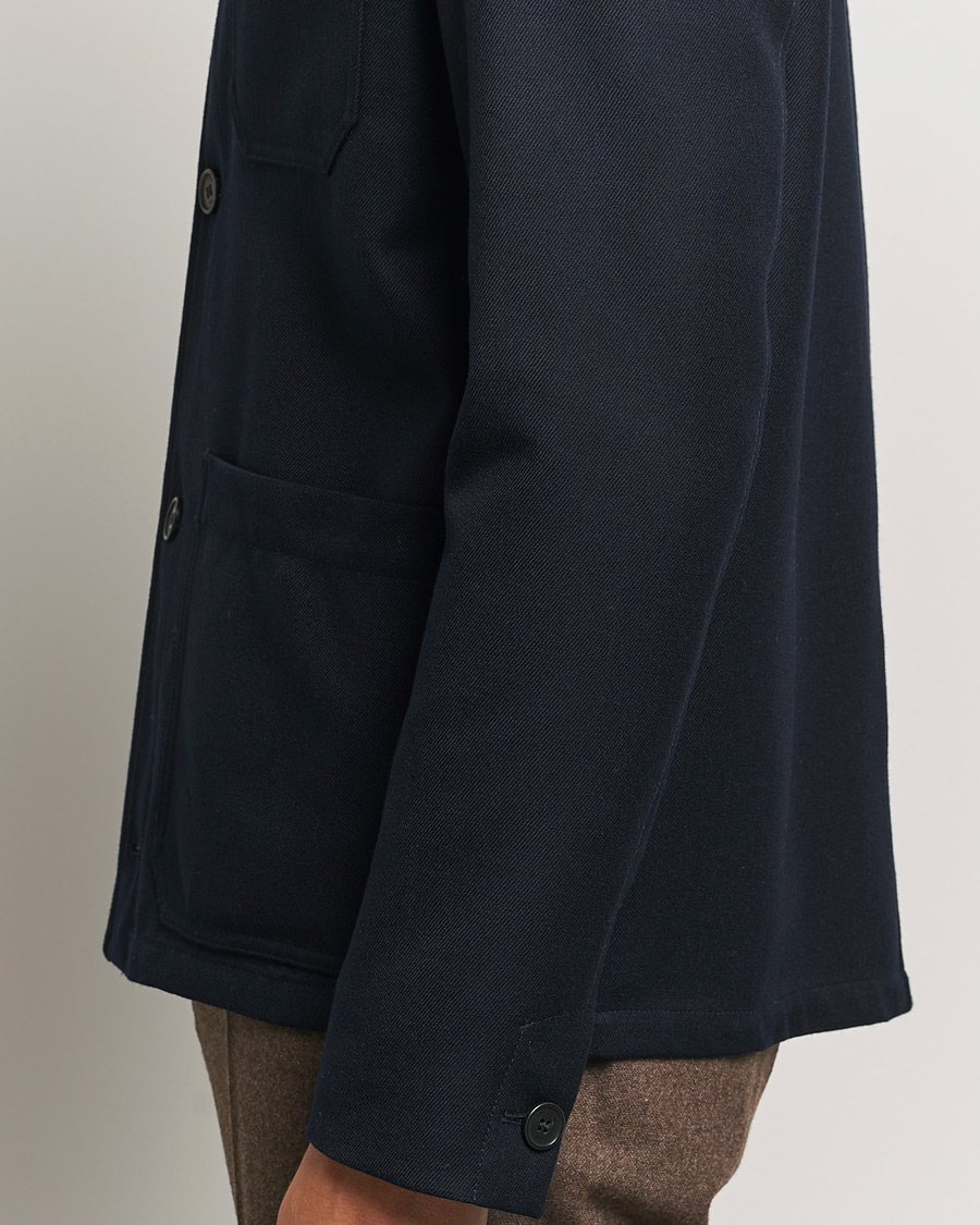 Herren | Jacken | Incotex | Wool Cover Shirt Jacket Navy