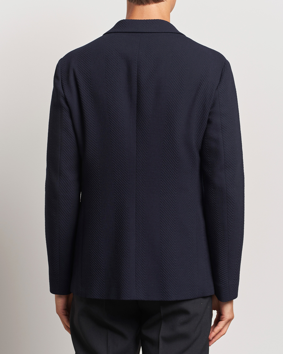 Herren | Sakkos | Giorgio Armani | Chevron Wool Stretch Blazer Navy