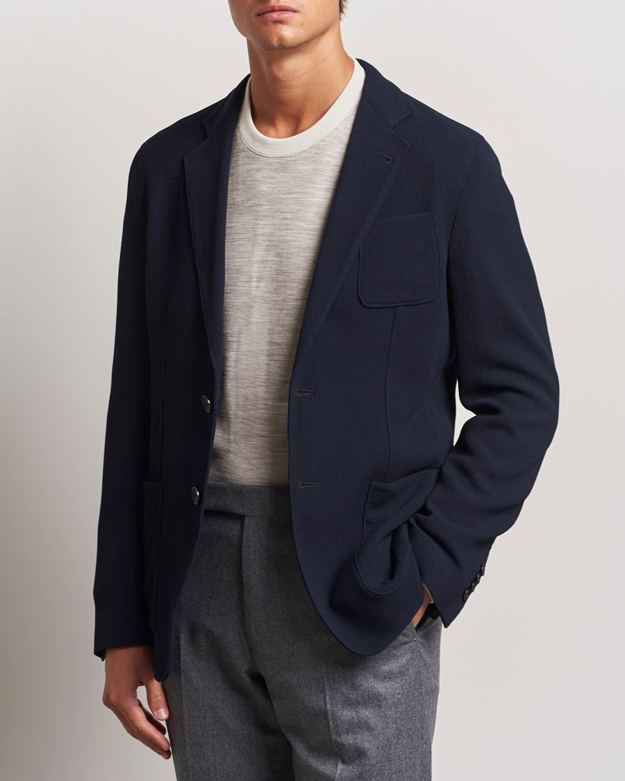 Herren | Sakkos | Giorgio Armani | Stretch Wool Blazer Navy