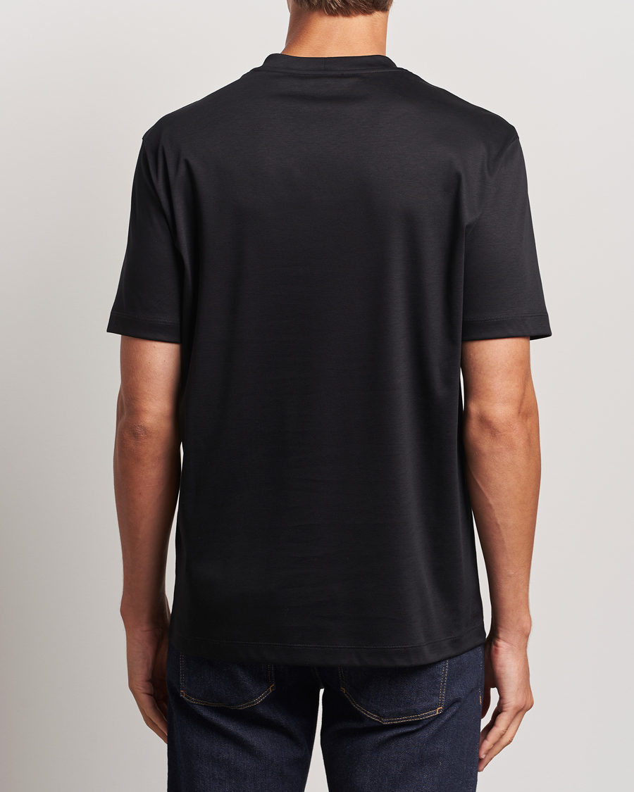 Herren | T-Shirts | Giorgio Armani | Embroidered Monogram T-Shirt Black