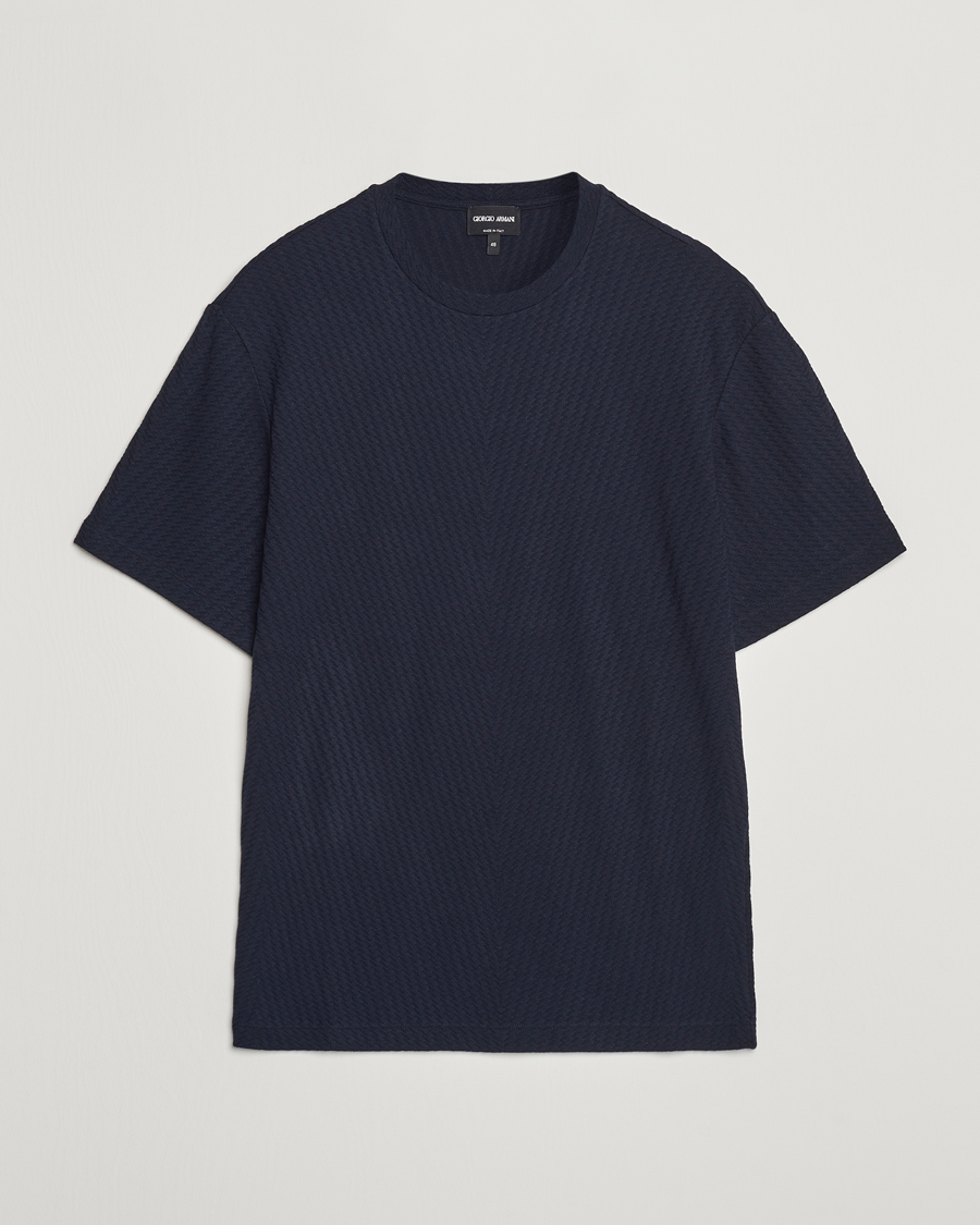 Herren | T-Shirts | Giorgio Armani | Viscose/Cashmere T-Shirt Midnight