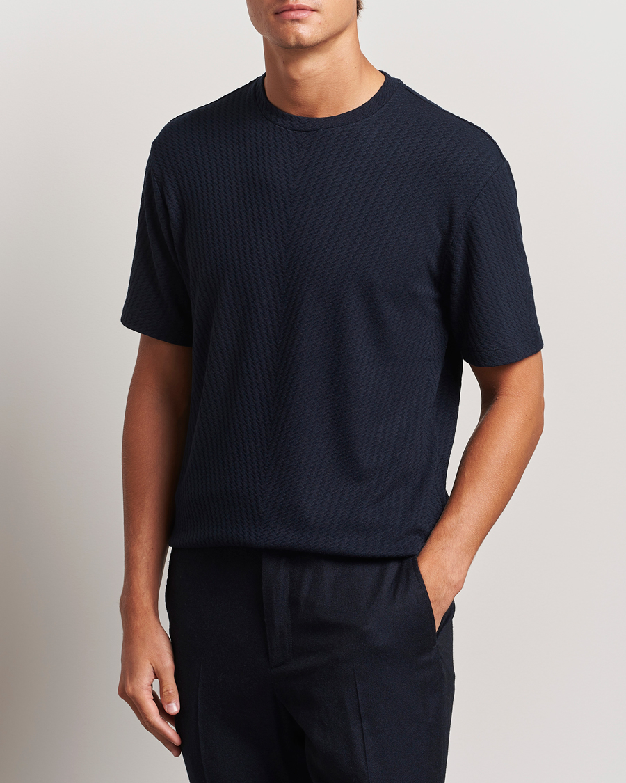 Herren | T-Shirts | Giorgio Armani | Viscose/Cashmere T-Shirt Midnight