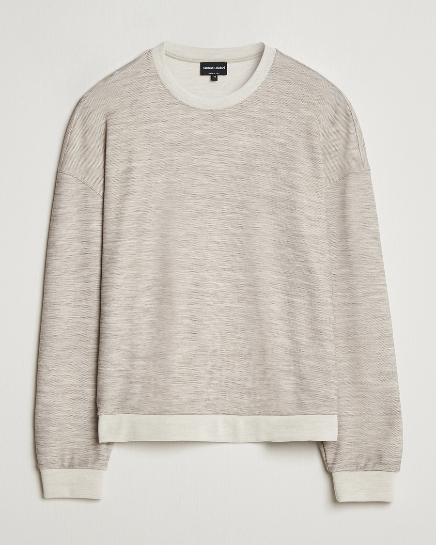 Herren | Pullover | Giorgio Armani | Light Wool Crew Neck Light Beige