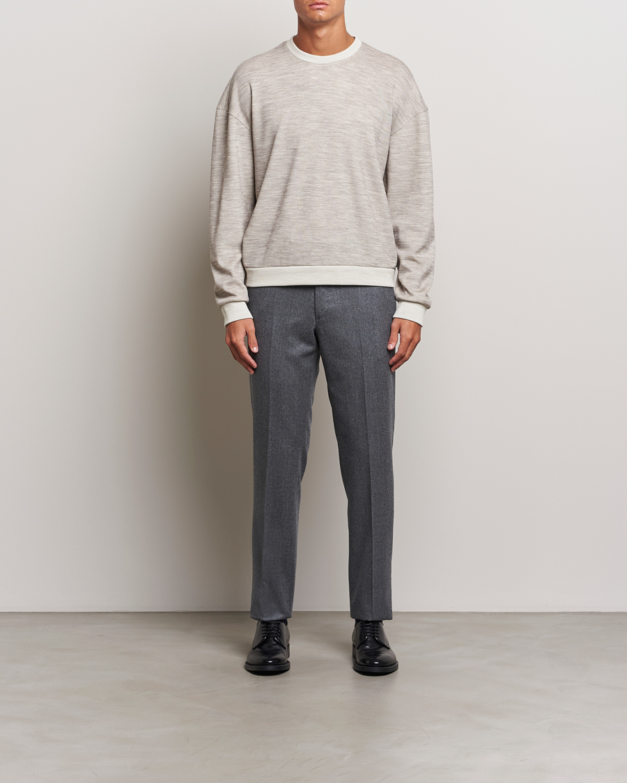 Herren | Pullover | Giorgio Armani | Light Wool Crew Neck Light Beige