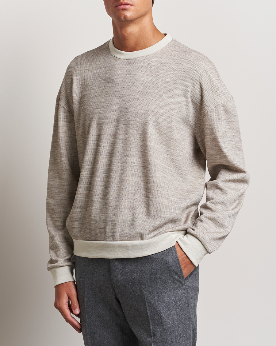 Herren | Pullover | Giorgio Armani | Light Wool Crew Neck Light Beige
