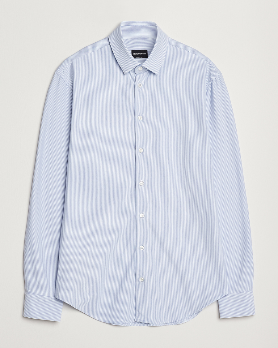 Herren | Hemden | Giorgio Armani | Jersey Stretch Shirt Light Blue Stripe