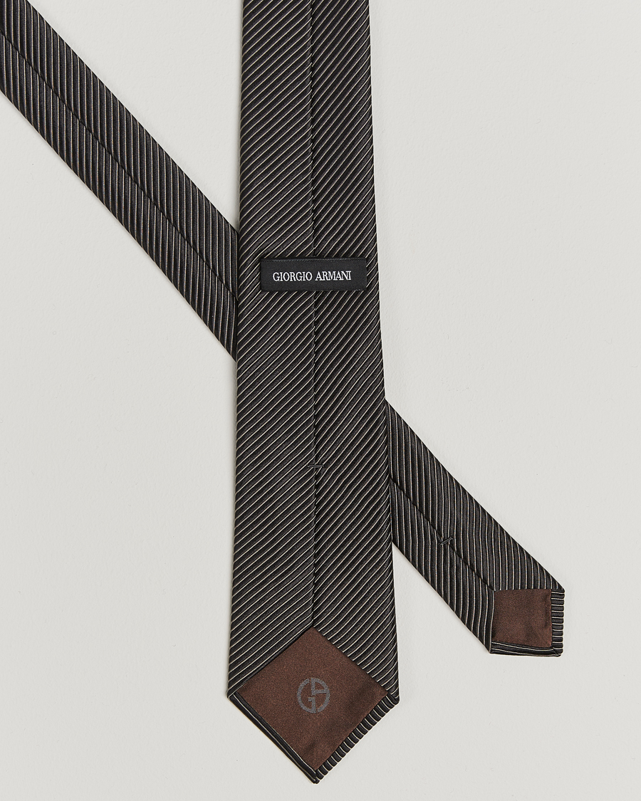 Herren | Giorgio Armani Jacquard Twill Silk Tie Chocolate | Giorgio Armani | Jacquard Twill Silk Tie Chocolate