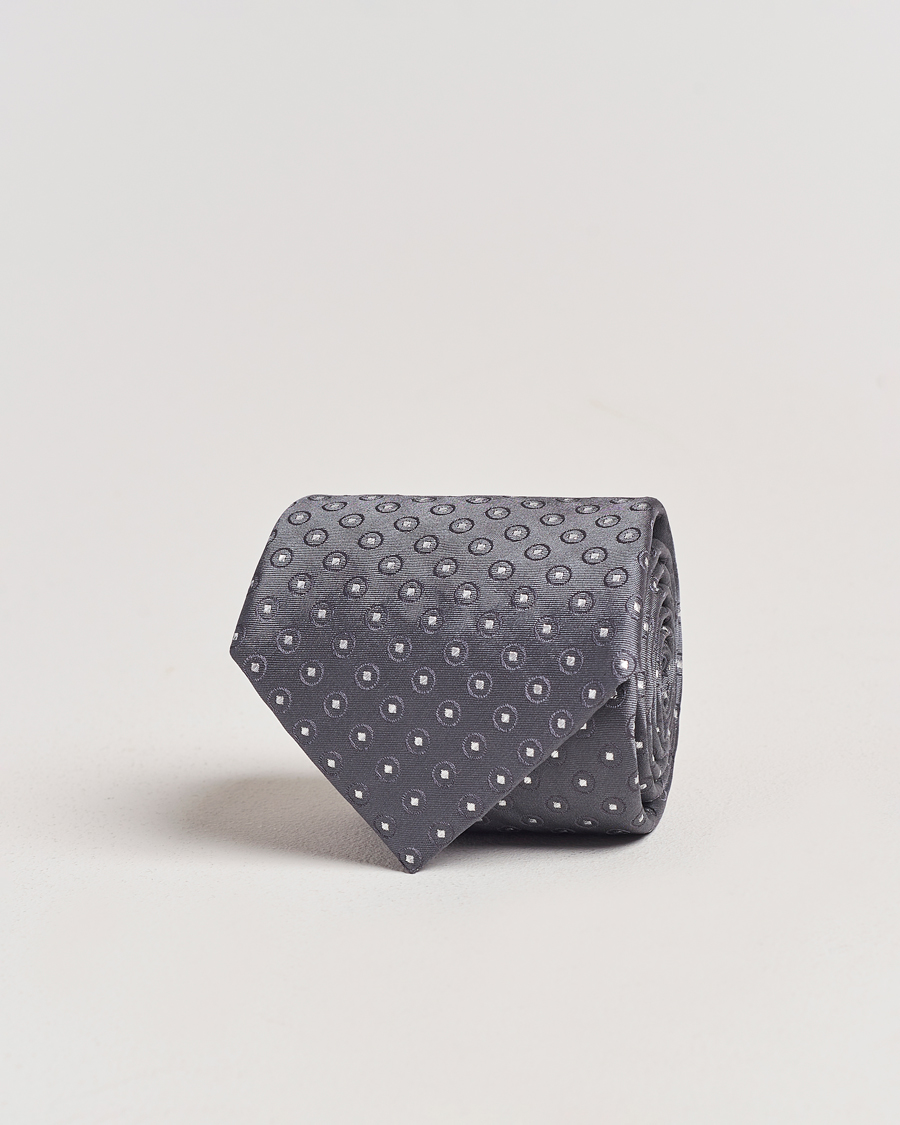 Herren | Giorgio Armani Jacquard Dot Silk Tie Steel Grey | Giorgio Armani | Jacquard Dot Silk Tie Steel Grey