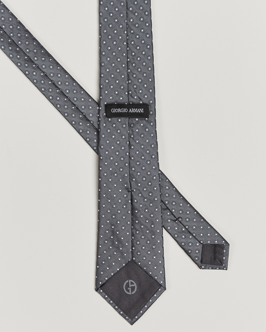 Herren | Giorgio Armani Jacquard Dot Silk Tie Steel Grey | Giorgio Armani | Jacquard Dot Silk Tie Steel Grey