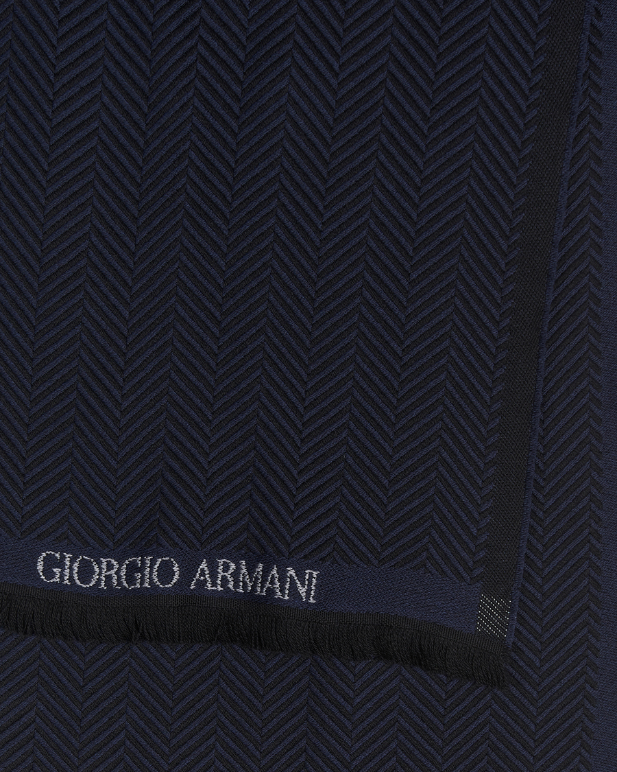Herren | Giorgio Armani Wool Chevron Scarf Navy | Giorgio Armani | Wool Chevron Scarf Navy