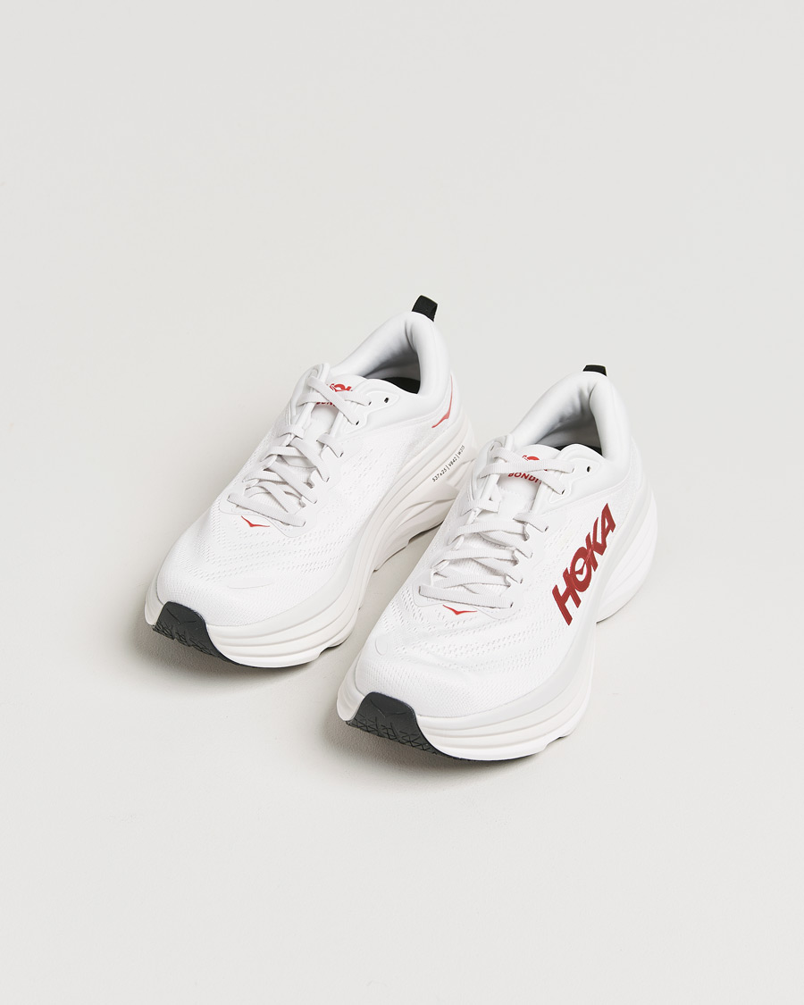 Herren | Hoka Bondi 8 White/Vermillion | Hoka | Bondi 8 White/Vermillion