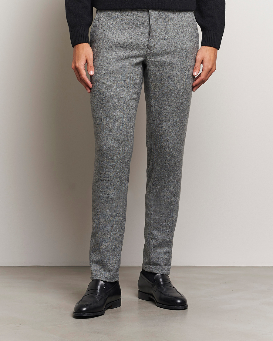 Herren | Hosen | Incotex | Slim Fit Washed Wool Stretch Slacks Light Grey
