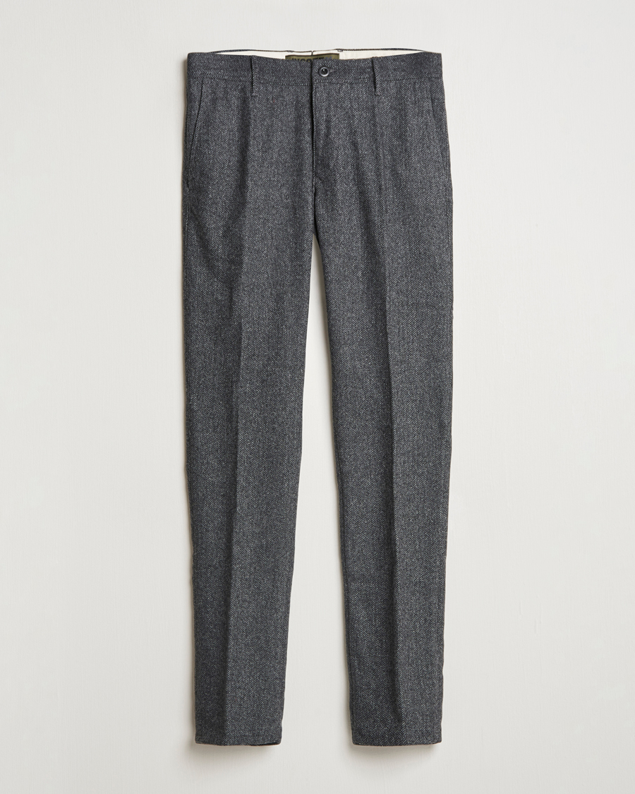 Herren | Hosen | Incotex | Slim Fit Washed Wool Stretch Slacks Dark Grey