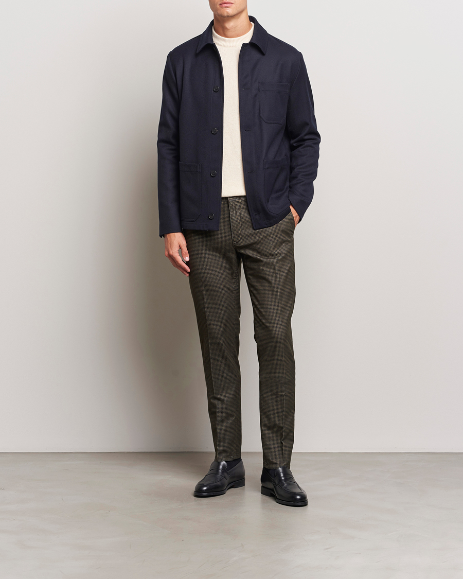 Herren | Hosen | Incotex | Slim Fit Houndstooth Stretch Slacks Dark Brown