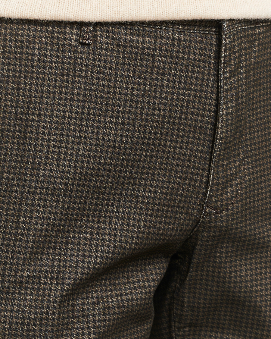 Herren | Hosen | Incotex | Slim Fit Houndstooth Stretch Slacks Dark Brown