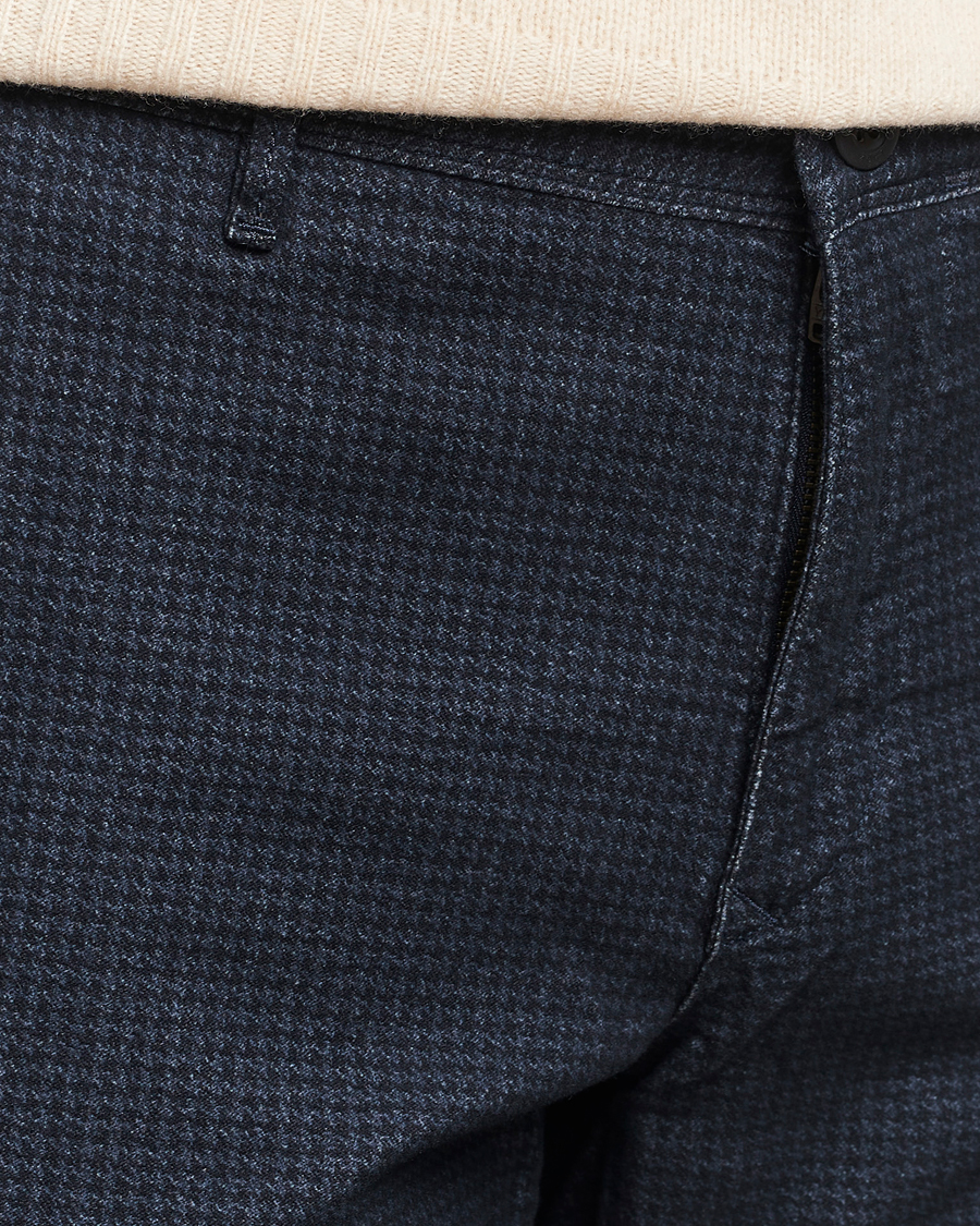 Herren | Hosen | Incotex | Slim Fit Houndstooth Stretch Slacks Navy
