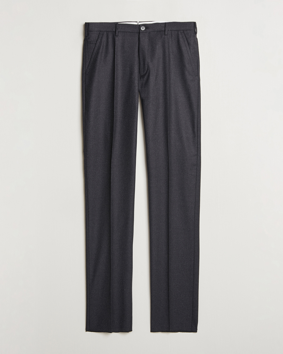 Herren | Hosen | Incotex | Regular Fit Flannel Trousers Charcoal
