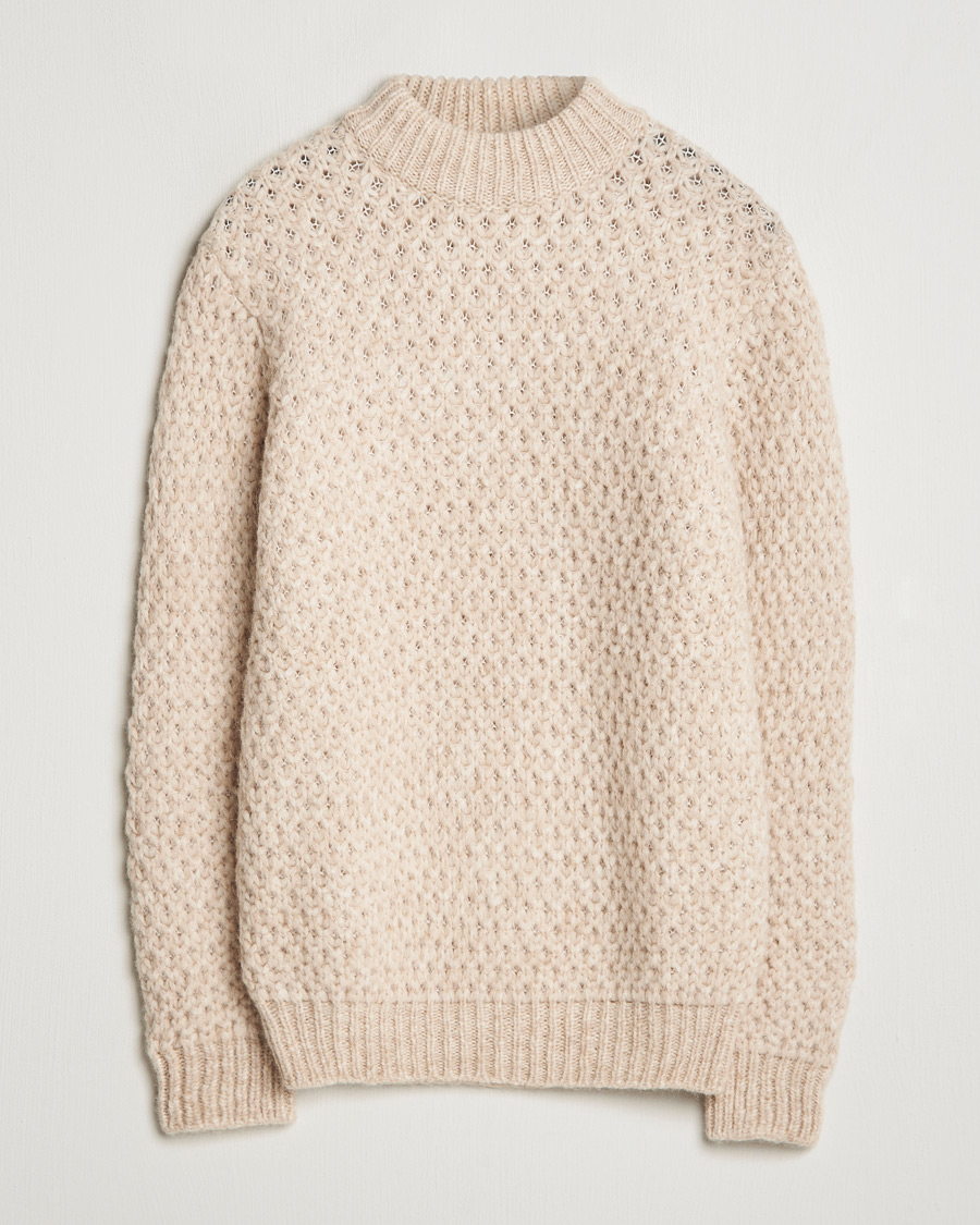 Herren | Pullover | Jacob Cohën | Loose Knit Alpaca/Wool Sweater Melange White