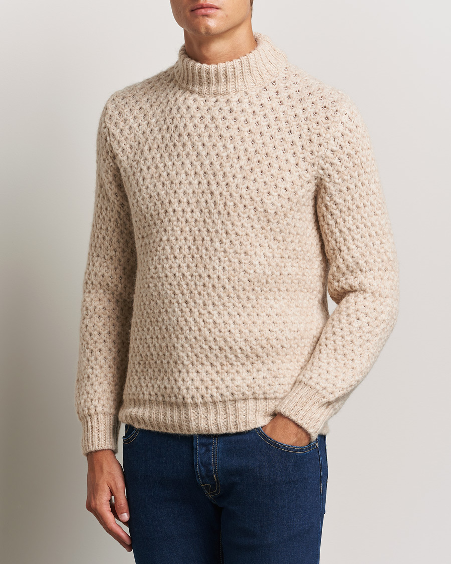 Herren | Pullover | Jacob Cohën | Loose Knit Alpaca/Wool Sweater Melange White