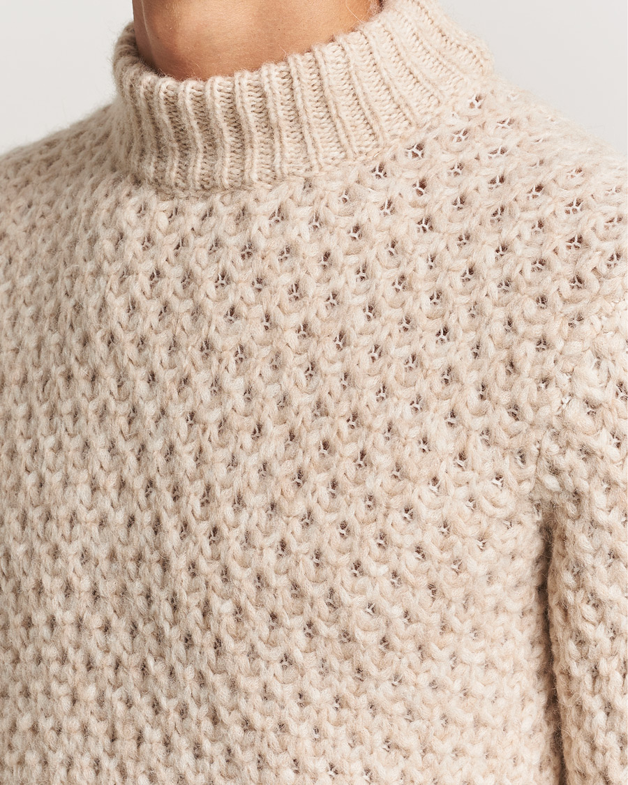 Herren | Pullover | Jacob Cohën | Loose Knit Alpaca/Wool Sweater Melange White