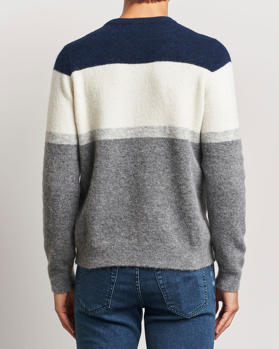 Herren | Pullover | Jacob Cohën | Alpaca/Wool Embrodery Sweater Blue/White/Grey