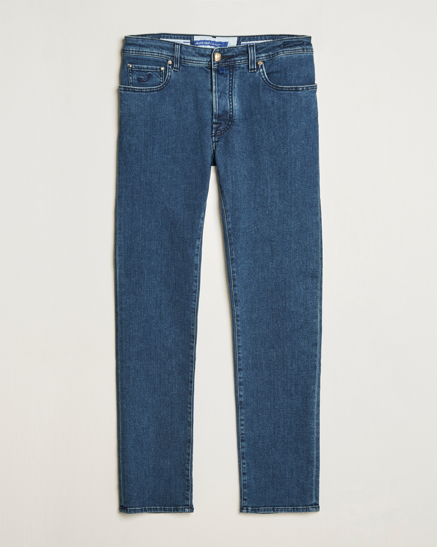 Herren | Jeans | Jacob Cohën | Bard Slim Fit Denim Cachemire Jeans Mid Blue