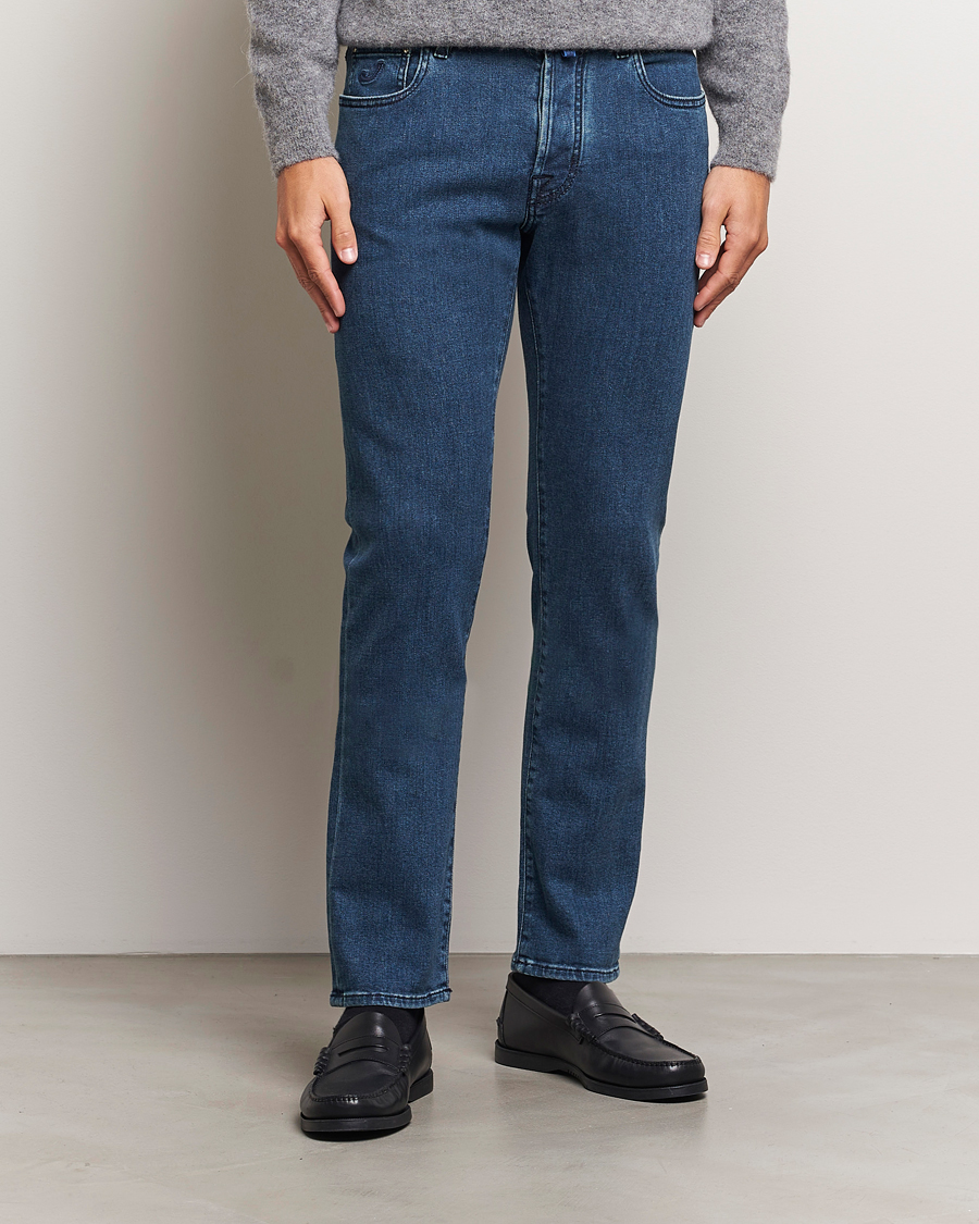Herren | Jeans | Jacob Cohën | Bard Slim Fit Denim Cachemire Jeans Mid Blue