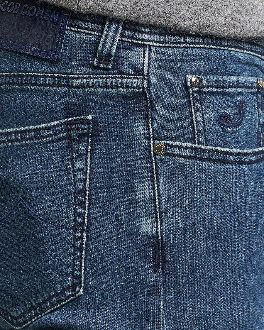 Herren | Jeans | Jacob Cohën | Bard Slim Fit Denim Cachemire Jeans Mid Blue
