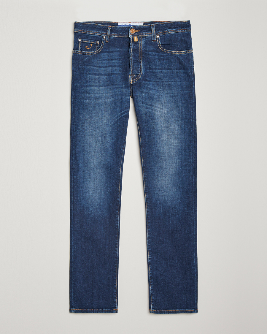 Herren | Jeans | Jacob Cohën | Bard Slim Fit Stretch Jeans Mid Blue