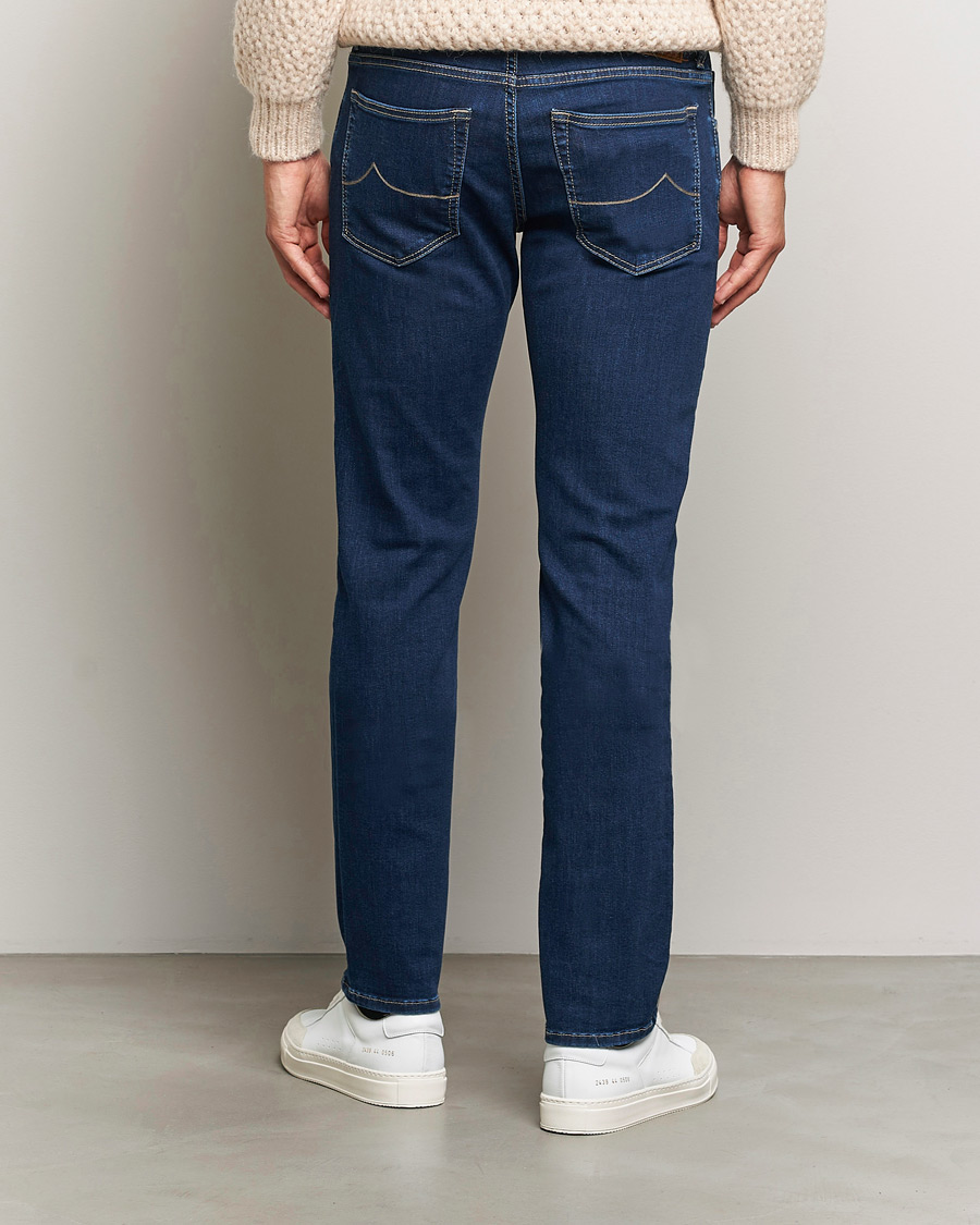 Herren | Jeans | Jacob Cohën | Nick Slim Fit Streatch Jeans Dark Blue