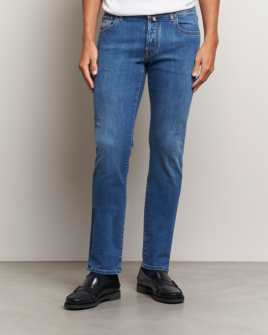 Herren | Jeans | Jacob Cohën | Nick Slim Fit Streatch Jeans Light Blue
