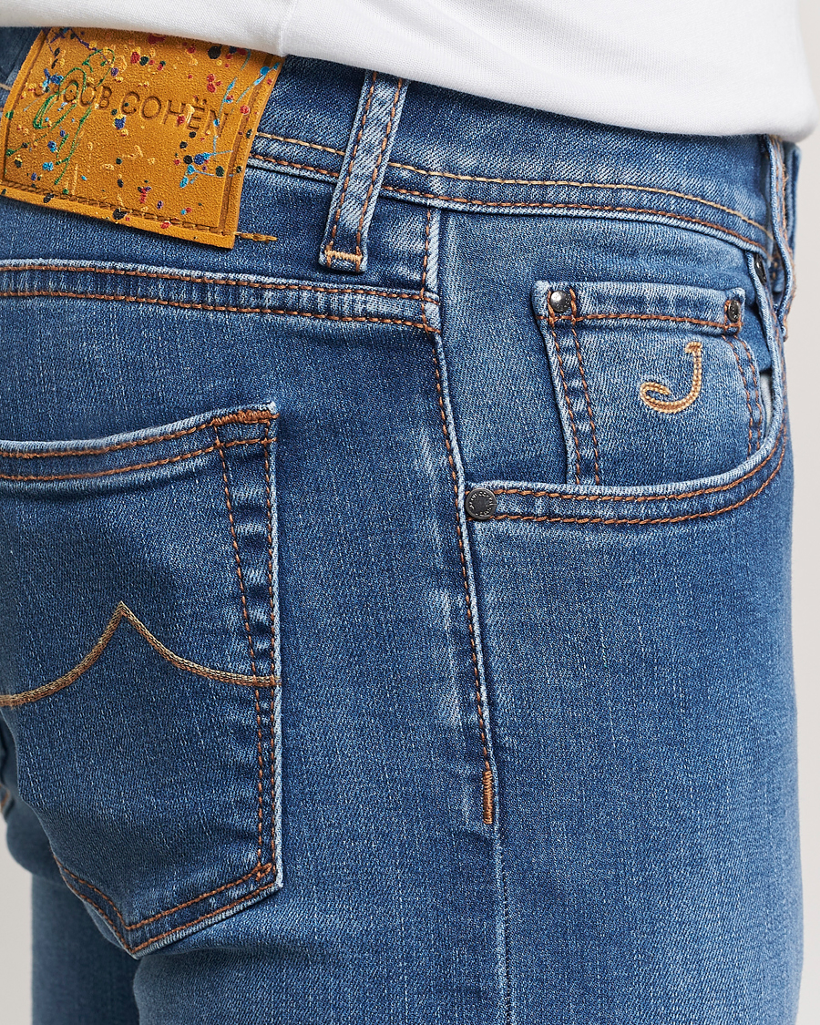 Herren | Jeans | Jacob Cohën | Nick Slim Fit Streatch Jeans Light Blue