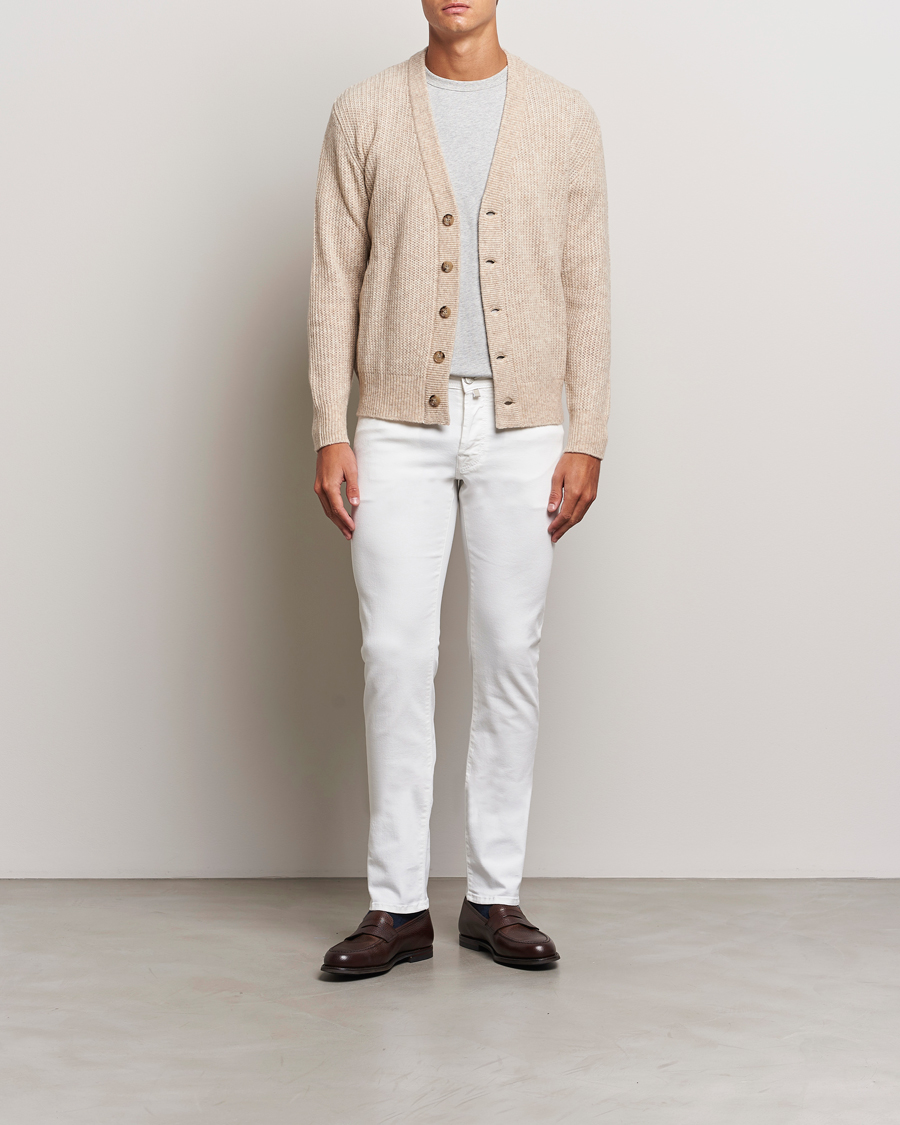 Herren | Jeans | Jacob Cohën | Nick Slim Fit Streatch Jeans White