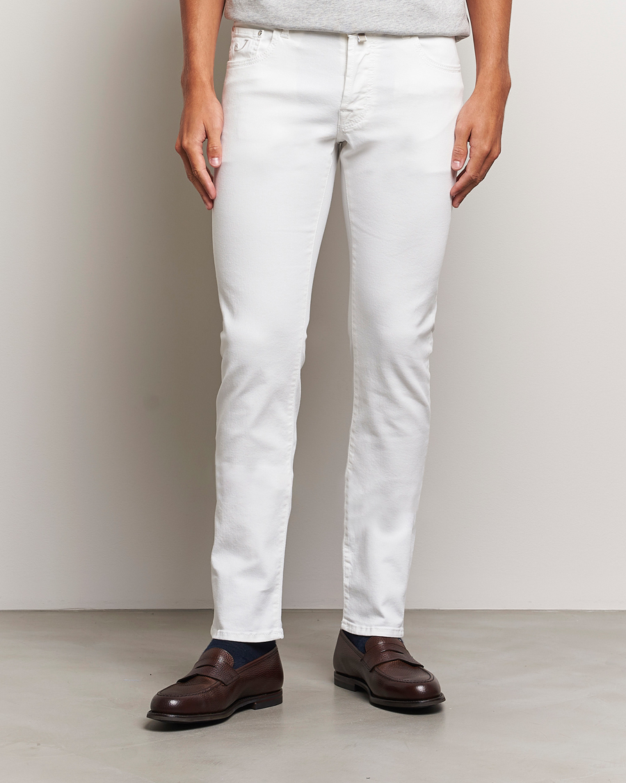 Herren | Jeans | Jacob Cohën | Nick Slim Fit Streatch Jeans White