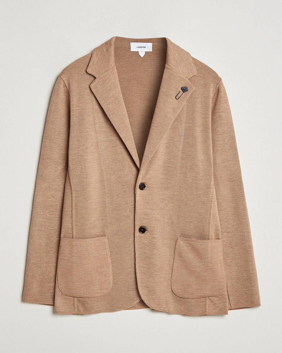 Herren | Sakkos | Lardini | Knitted Wool Blazer Beige