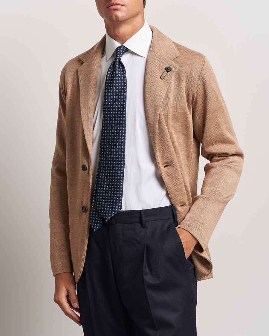 Herren | Sakkos | Lardini | Knitted Wool Blazer Beige