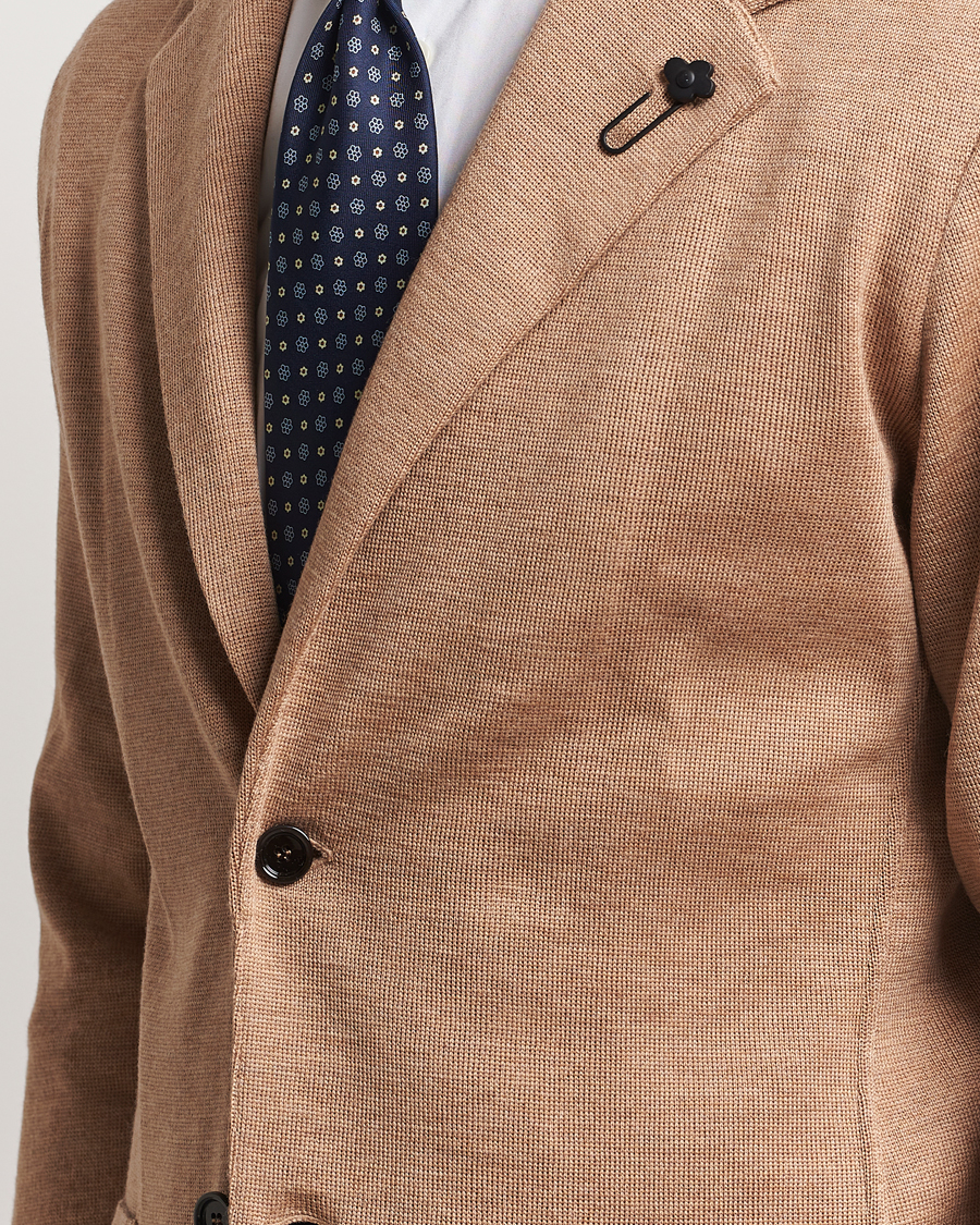 Herren | Sakkos | Lardini | Knitted Wool Blazer Beige