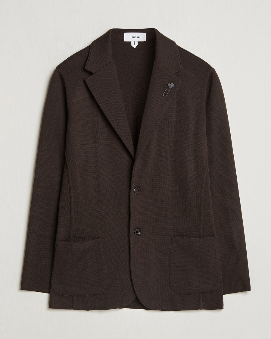 Herren | Sakkos | Lardini | Knitted Wool Blazer Brown