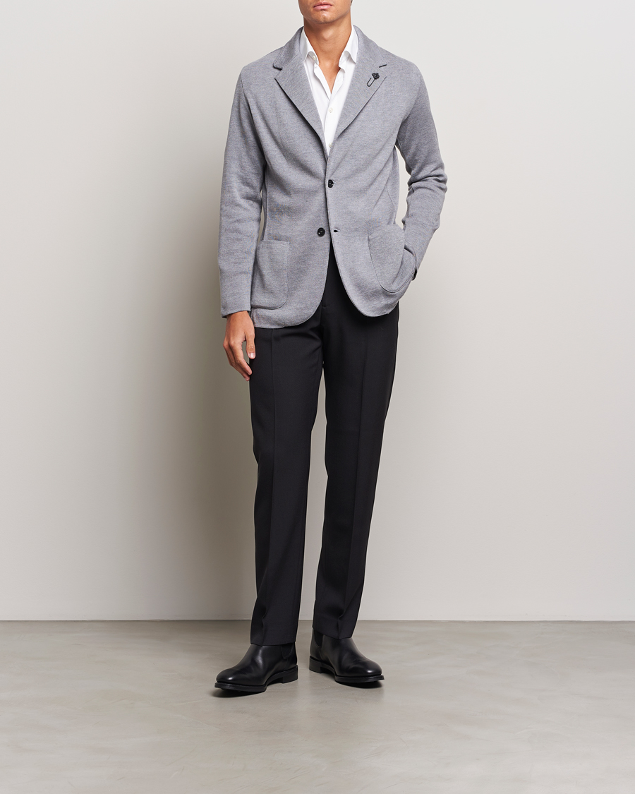 Herren | Sakkos | Lardini | Knitted Wool Blazer Grey