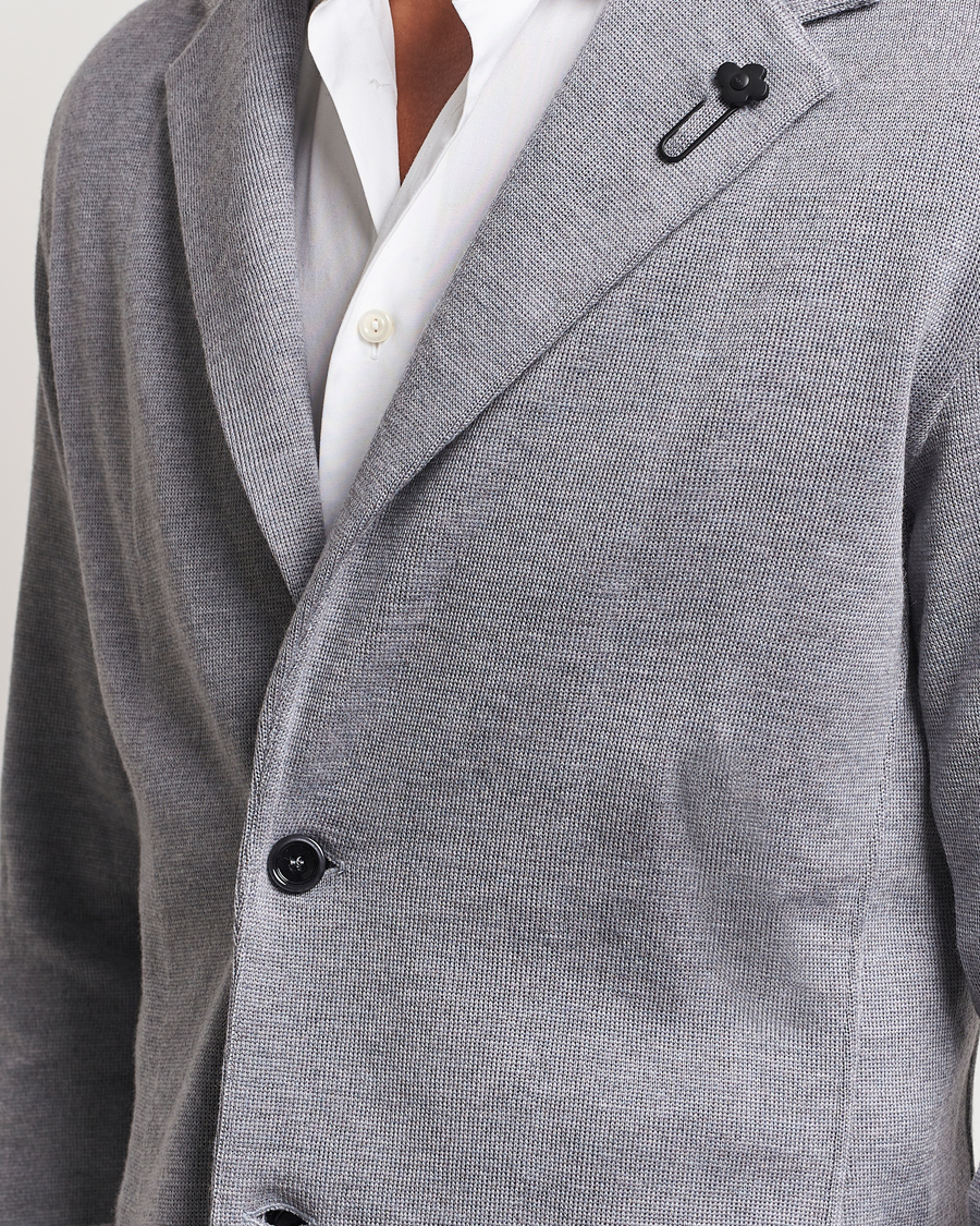 Herren | Sakkos | Lardini | Knitted Wool Blazer Grey