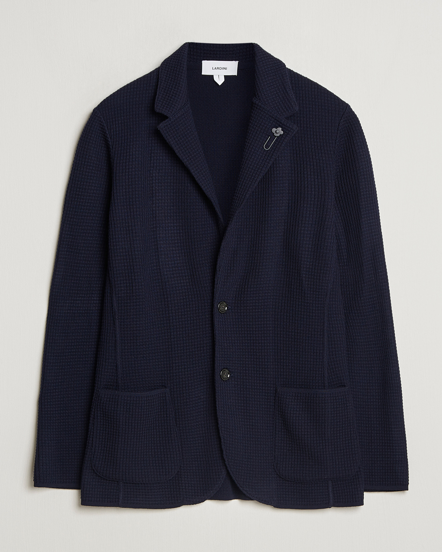 Herren | Sakkos | Lardini | Knitted Structure Wool Blazer Navy
