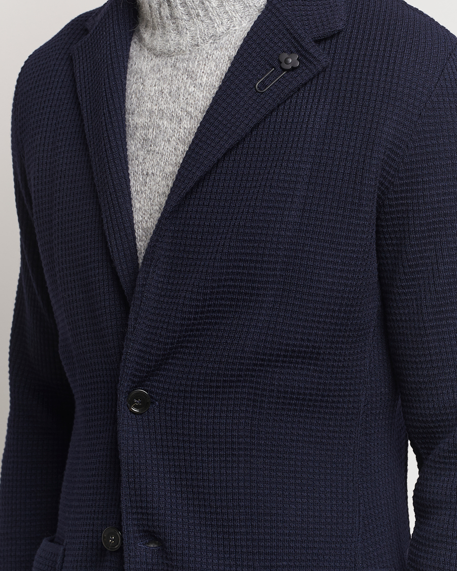 Herren | Sakkos | Lardini | Knitted Structure Wool Blazer Navy