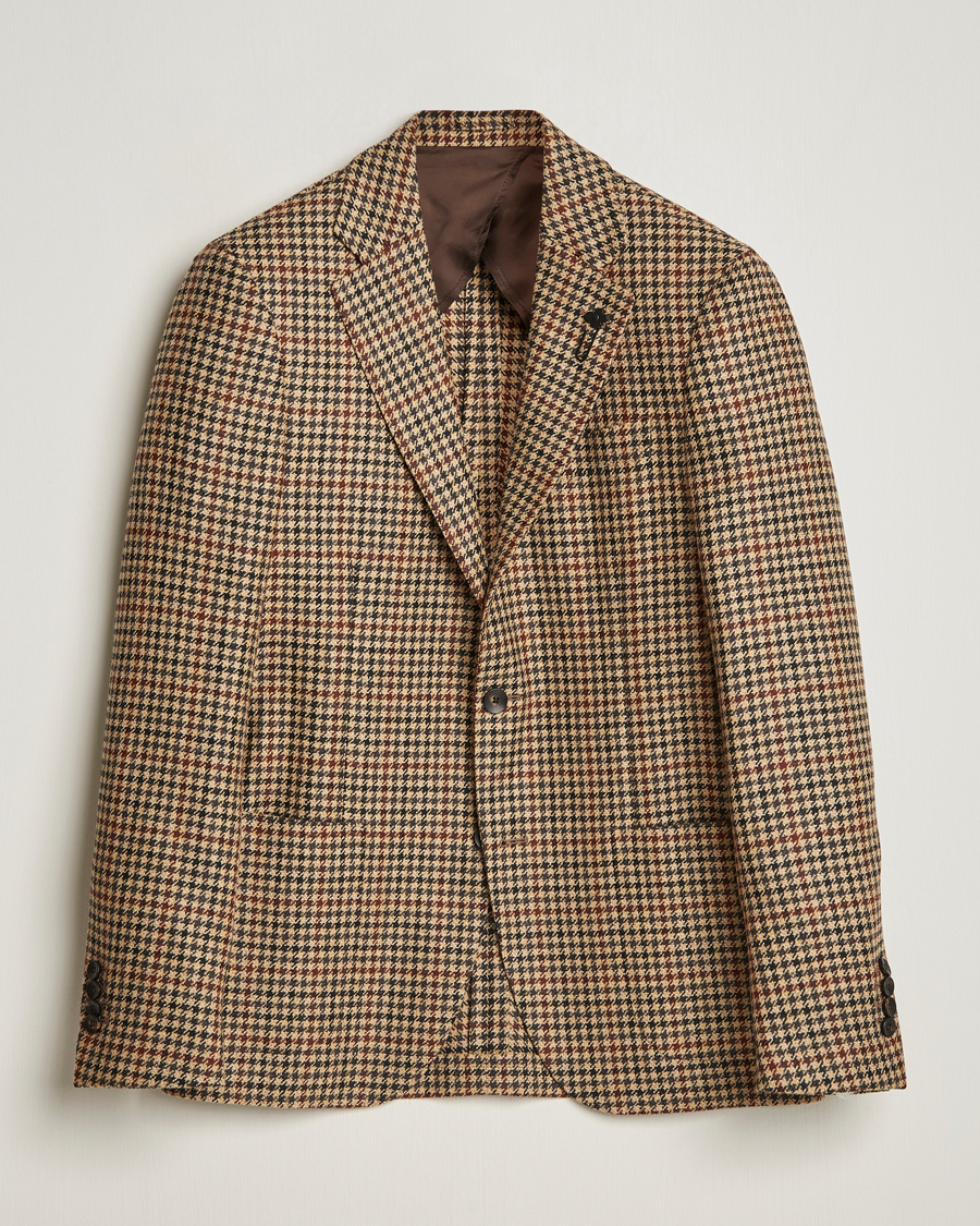 Herren | Sakkos | Lardini | Checked Wool/Cashmere Blazer Beige/Brown