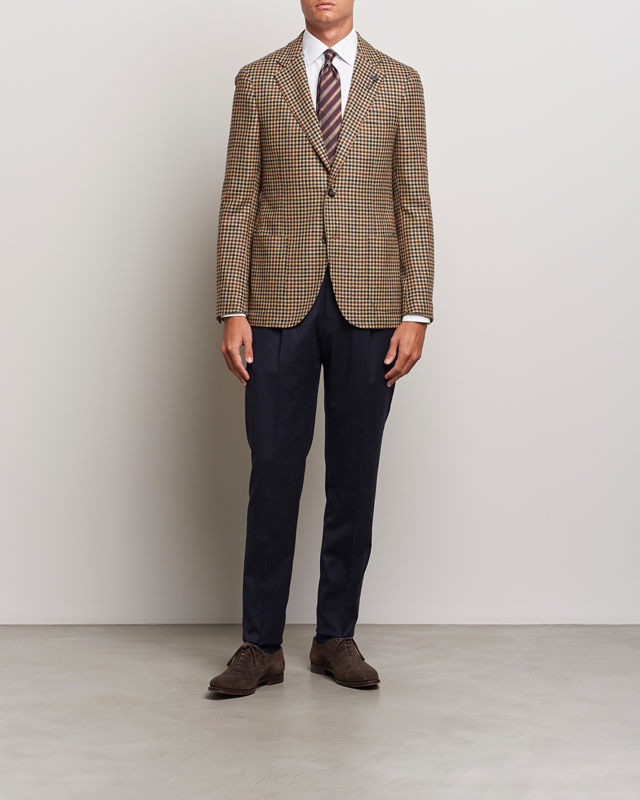 Herren | Sakkos | Lardini | Checked Wool/Cashmere Blazer Beige/Brown