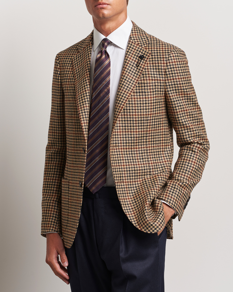Herren | Sakkos | Lardini | Checked Wool/Cashmere Blazer Beige/Brown