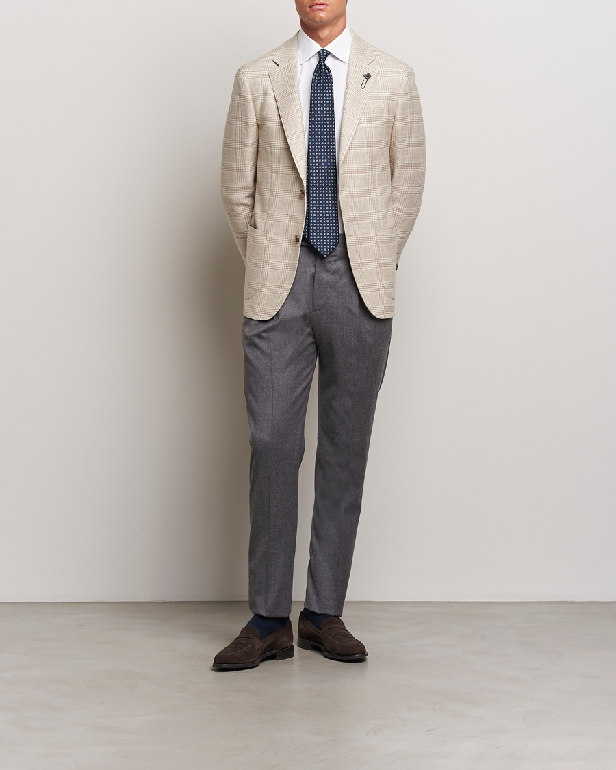 Herren | Sakkos | Lardini | Prince of Wales Wool Blazer Light Beige